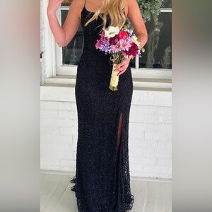 Primavera Black Beaded Gown